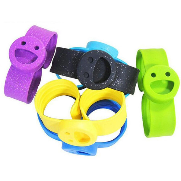 Newest Smile Face Mosquito Repeller Bracelet Silicone Strap Pure Natural Repellent Outdoor Camping Baby Clap Circle