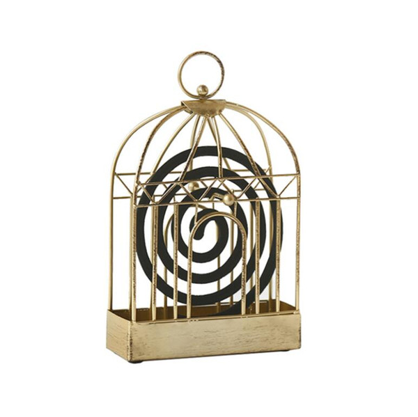 Retro Gold Iron Art Mosquito Coil Holder - Mosquito Repellent Incense Coils Burner For Garden Camping Home Decor