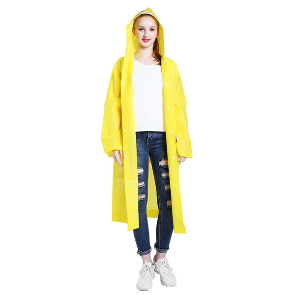 Raincoat Lemon Yellow Waterproof EVA Rain Coat Hooded Outdoor Hiking Transparent Poncho Raincoat Wind Multi-functional Impermeable