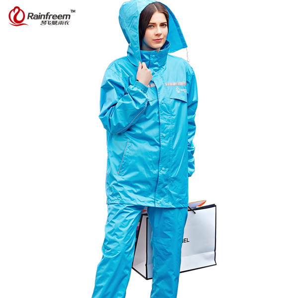 Rainfreem Impermeable Raincoat Women/Men Hood Rain Poncho Waterproof Rain Jacket Pants Suit Rainwear Men Motorcycle Gear