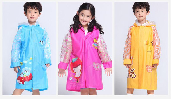 New Multicolor Raincoats With Cartoon Figure Kids Rainsuits Cute Animals Shape Poncho Kindergarten Student Baby Rainwears 3 Styles