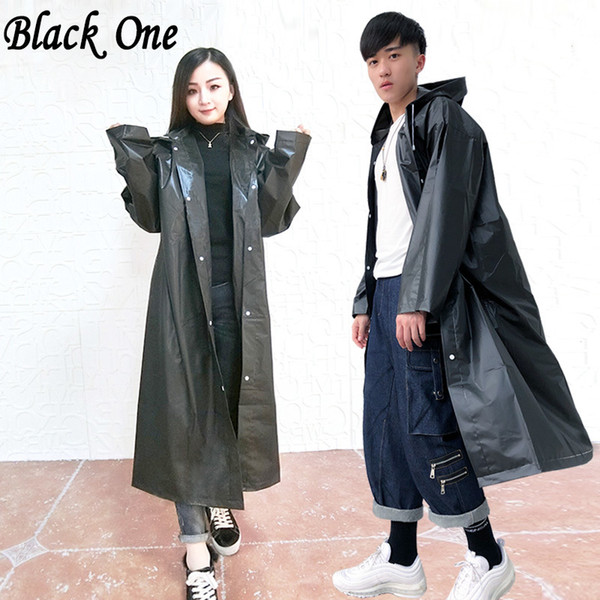 Women Raincoat Men Black Rain Clothes Covers Impermeable Rainwear Capa De Chuva Chubasquero Poncho Waterproof Hooded Rain Coat Y190313