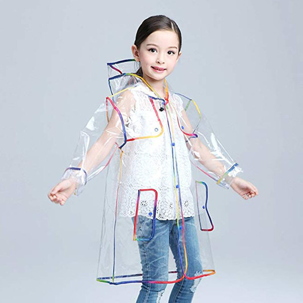 Transparent Raincoat for kids Boys rain jacket Rain Coat Hooded Outdoors Clear Waterproof Kids Girls Toddler Children's Raincoats Rainwear