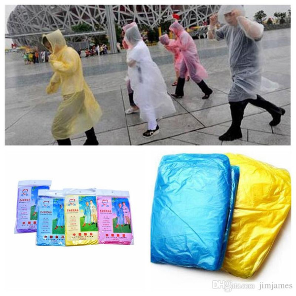 One-time Raincoat Fashion Hot Disposable PE Raincoats Poncho Rainwear Travel Rain Coat Rain Wear Travel Rain Coat 100pcs