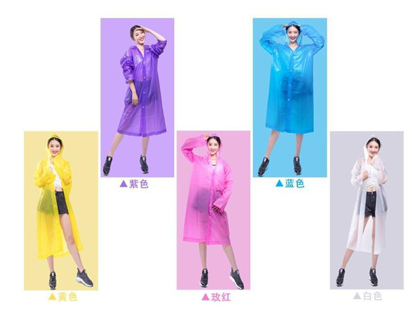 100pcs factory direct tourism outdoor fashion adult non-disposable raincoat thick EVA poncho