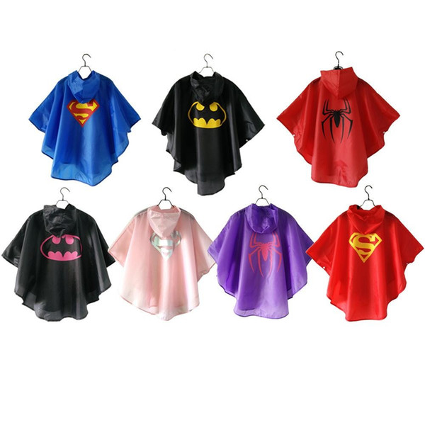 DHL free shipping 7 styles New Kids Rain Coat children Raincoat Rainwear/Rainsuit,Kids Waterproof Superhero Raincoat