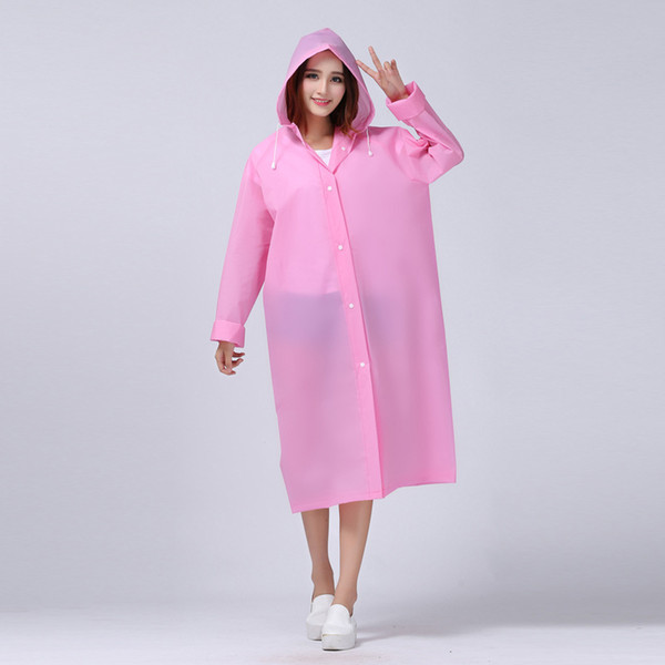 Outdoor Adult Rainwear Manufacturer Wholesale Male Fashion Summer Women Translucent Scrub Thickening EVA Raincoat Female Wear