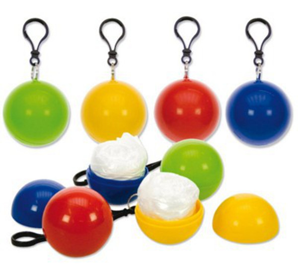 Spherical Raincoat Plastic Ball Key Chain Disposable Portable Raincoats Rain Covers Travel Tour Trip Rain Coat 200pcs OOA2127