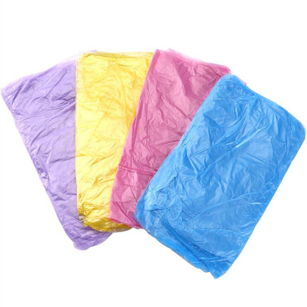 Fashion Hot Disposable PE Raincoats Poncho Rainwear Travel Rain Coat Rain Wear gifts mixed colors