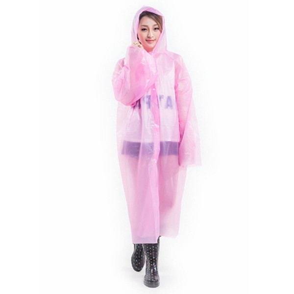 Disposable Raincoat One-time with Hat Raincoats Poncho PE Rainwear Travel Rain Coat Rain Wear Travel Rain Coat One Time Adult PEVA