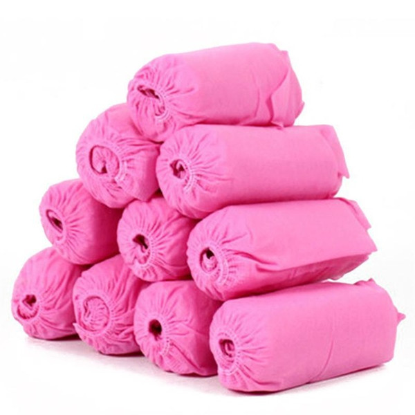 100pcs/pack Non-Woven Fabric Thickened Anti-Slip Shoe Covers Disposable Shoes Covers Elastic Band Breathable Dustproof