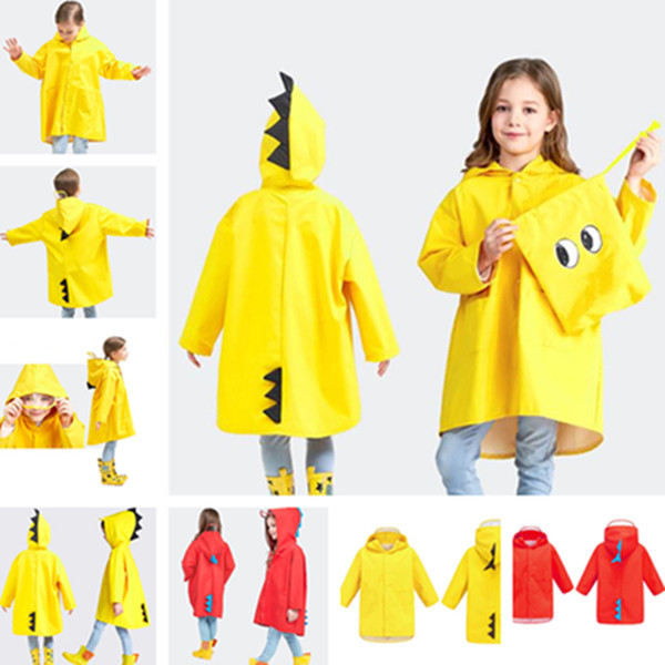 Spring new Children's raincoat odorless kindergarten boys and girls lovely little dinosaur raincoat Pupils Raincoats T7I5044