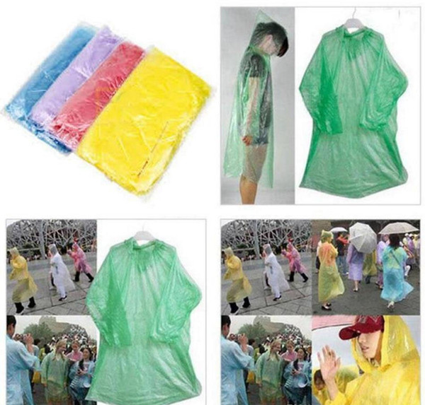 Disposable Rainwear Adult Emergency Waterproof Hood Poncho Travel Camping Must Rain Coat Outdoor Rain Wear