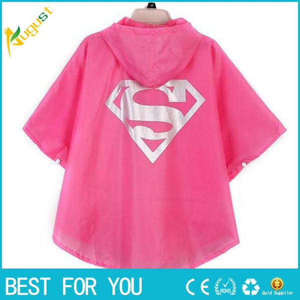 Fashion Kids Rain coat New Kids Rain Coat children Raincoat Rainwear Rainsuit Kids Waterproof Supermen Raincoat 2016