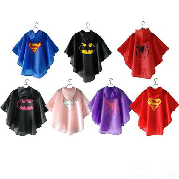 DHL free shipping 7 styles New Kids Rain Coat children Raincoat Rainwear/Rainsuit,Kids Waterproof Superhero Raincoat