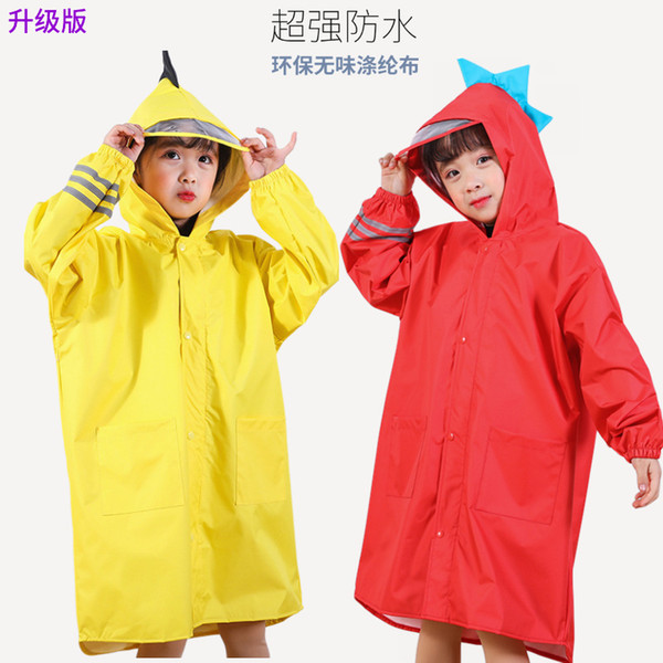 New baby dinosaur raincoat with transparent hat eaves zipper environmental protection super waterproof conjoined raincoat