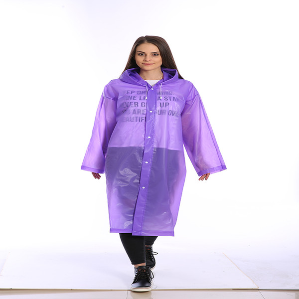 Fashion Women Men Adults EVA Environment Recycling Transparent Raincoat With Hood For Rain Coat Outdoor Rainwear Waterproof Poncho