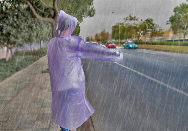 2018 Fashion Hot Disposable PE Raincoats Poncho Rainwear Travel Rain Coat Rain Wear gifts mixed colors