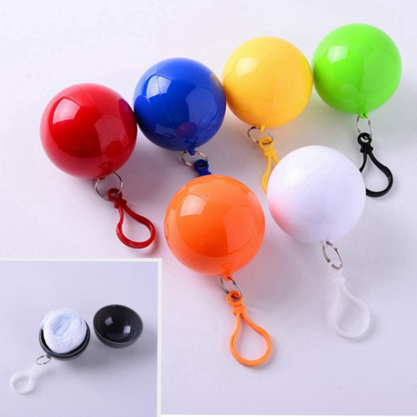 Colorful Disposable Raincoat Storage Ball One-time PE Poncho Creative Portable Ball Keychain for Outdoor Travel Camping DIR01-3