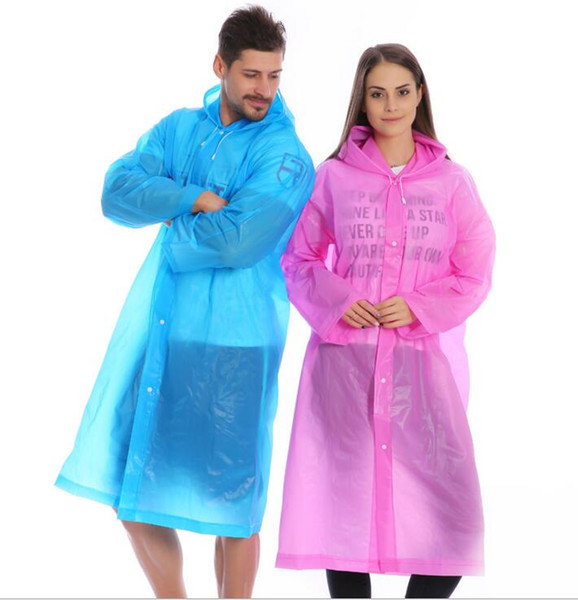 EVA Raincoat Waterproof Adults Rain Coat Hooded Outdoor Hiking Transparent Poncho Portable Environmental Light Raincoat Long Wind Coat