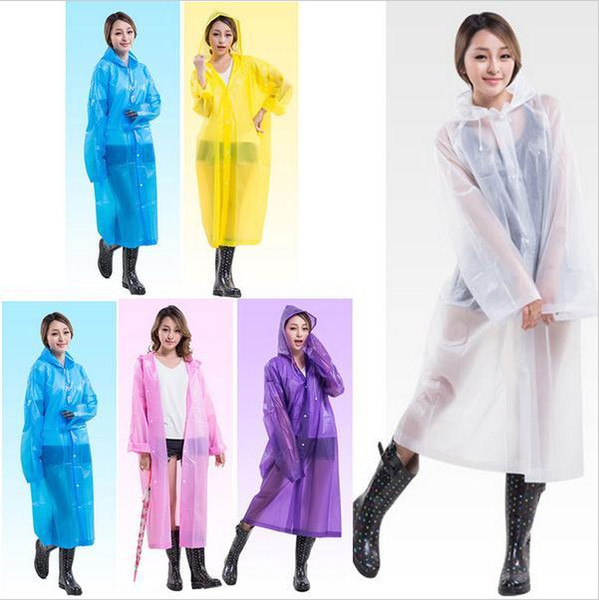 Fashion 0.13mm EVA Transparent Raincoat Poncho Portable Environmental Light Raincoat Long Use Rain Coat Hogard c216