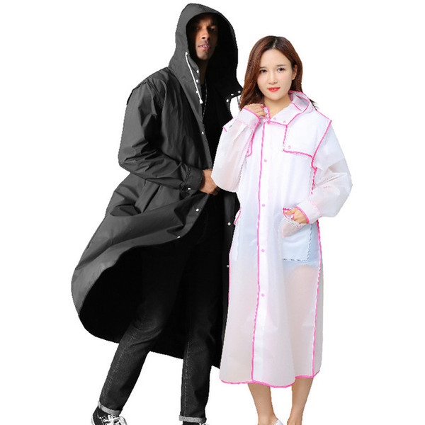 Wholesale Creative Fashion Unisex Thicken EVA Wearable Raincoat Non-disposable Outdoor Wearable Anti-slip Breathable Long Raincoat DH0896