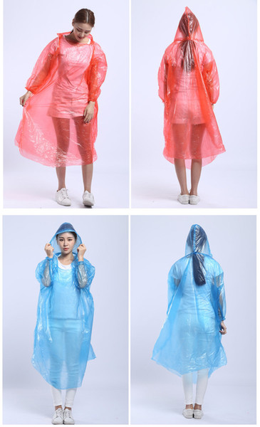 One-time PE Raincoat Fashion Hot Disposable Raincoats Poncho Rainwear Travel Rain Coat Rain Wear for Traveling Home Shopping Free Shipping