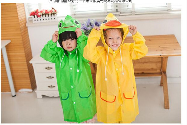 Linda Funny Rain Coat Kids Children Raincoat Rainwear Rainsuit Kids Waterproof Animal Raincoat 5 color HOT