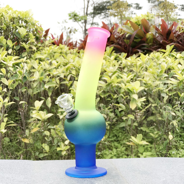 glass oil pipes for smoking manufacturer direct sale,11.4Inch 5mm Thick rainbow Bong, hot selling glass bongsr