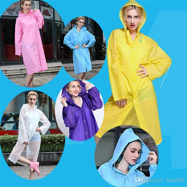 New Easy Carried Rain Coat Wind Coat EVA Women's Hooded Raincoat Waterproof Transparent Poncho Hiking B0487