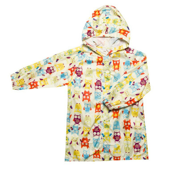 Kids Owl Raincoats Waterproof Lovely Kids Nylon Hiking Rainwear