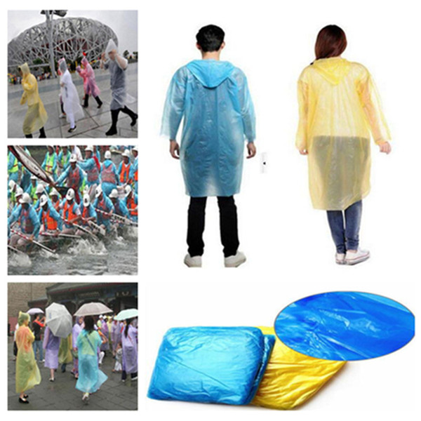 Disposable Raincoat Adult One-time Emergency Waterproof Hood Poncho Travel Camping Must Rain Coat Outdoor Rain Wear