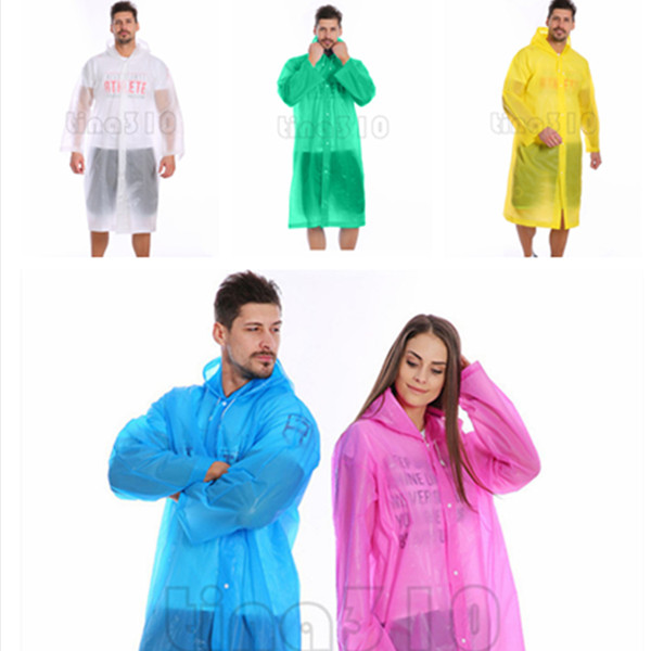 New 8 styleTransparent raincoat EVA material adult raincoat fashion environmental protection outdoor travel long raincoat T2I5001