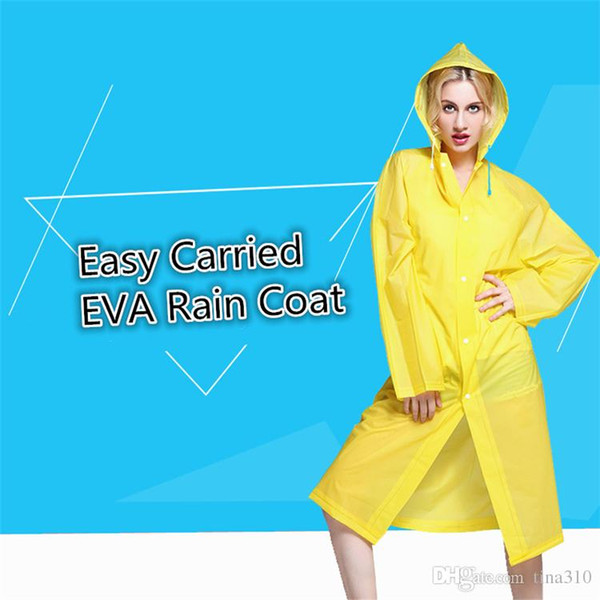 New Easy Carried Rain Coat Wind Coat EVA Women's Hooded Raincoat Waterproof Transparent Poncho Hiking B0487