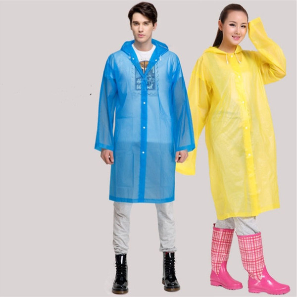 Adult Men And Women EVA Environmental Raincoat Rain Tourism Outdoor Transparent Hiking One-piece Raincoat Thick Breathable Raincoat