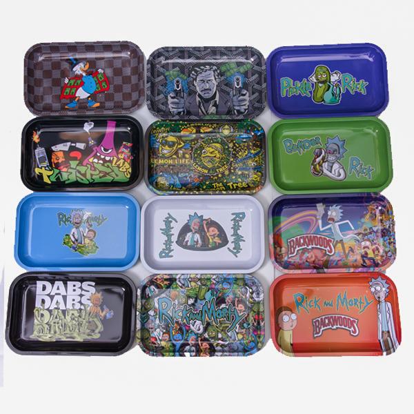 Rolling Tray Cartoon Tray medium Size 27cm*17.5cm*2.3cm Metal Tray Metal Tobacco Brass Plate Herb Handroller Tobacco Cigarette Trays