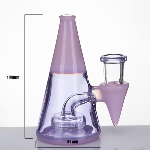 14mm female Awl shape Glass water pipes Glass Banger Hanger Nail Glass Bongs Dab Rigs Oil Rig Beaker Light purple color