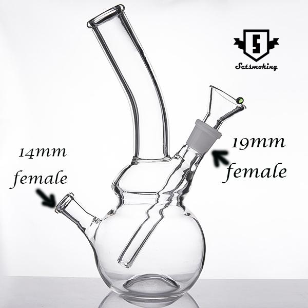 Glass water pipe with 14mm/19mm female joint Best glass Bong Mini Water Pipe Pocket Glass Bong 14mm/19mm Nail