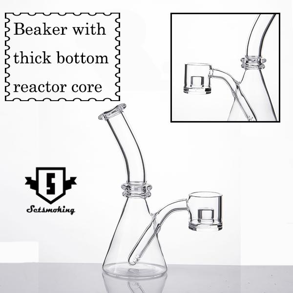 Beaker with thick bottom reactor core with 128mm length fit more carb caps mini glass water bongs