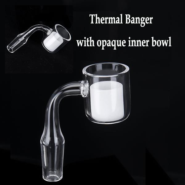 Thermal banger Hard bottom quartz banger with opaque inner bowl quartz opaque type banger polished joint