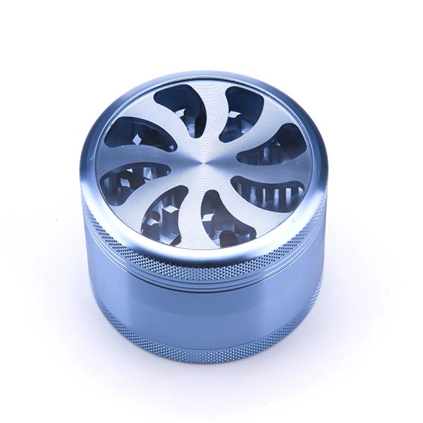 NEW creative 63mm 4 parts herb grinder with flower shape Sharp teeth cigarette tobacco spice metal grinder