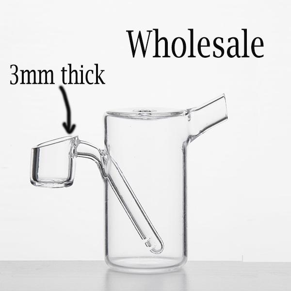 DHL Quartz oil bubbler dia 40mm with 3mm thick bowl domeless for smoking water pipe dab rigs wholesale