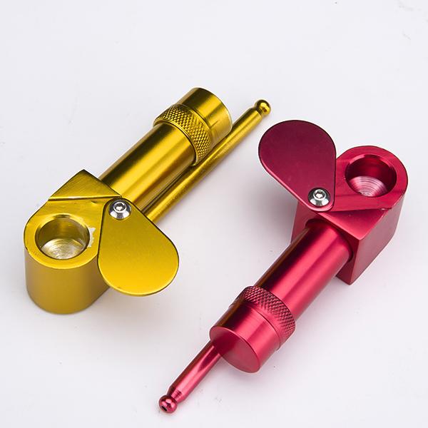 DHL Aluminum Proto Pipe Vaporizer Portable Metal Smoking Pipes Golden Color Tool Herb Ashtray Bowl Smoke Pipes