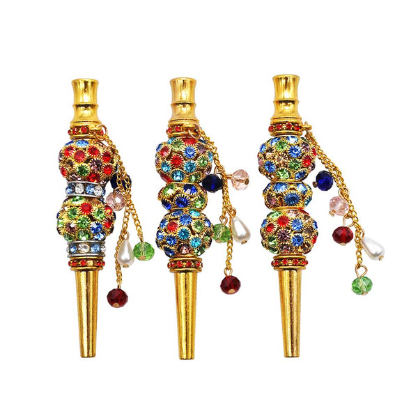 Fashion Handmade Inlaid Jewelry Alloy Hookah Mouth Tips Shisha Chicha Filter Tip Hookah Mouthpiece Mouth Tips