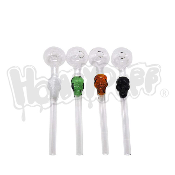 Skull Style Glass Smoking Handle Pipe Pyrex Spiral Oil Burner Pipes Smoking Pipe Glass Tobacco Water Pipe Hookah Shisha Water Hose