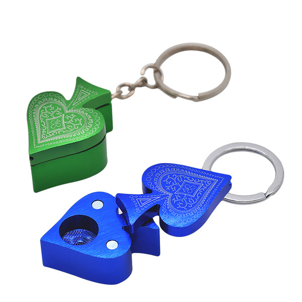 Portable Pocket Size New Style MINI Metal Poker Peach Heart Shape Pipe Key Chain Smoking Pipe Aluminum Alloy Pipe