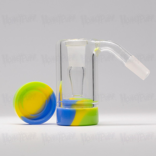 Standard Glass Ash Catcher 14MM Female To 19MM Male FDA Silicone Storage Container Glass Oil Rig For Bubbler Glass Bong Ash Water Pipe