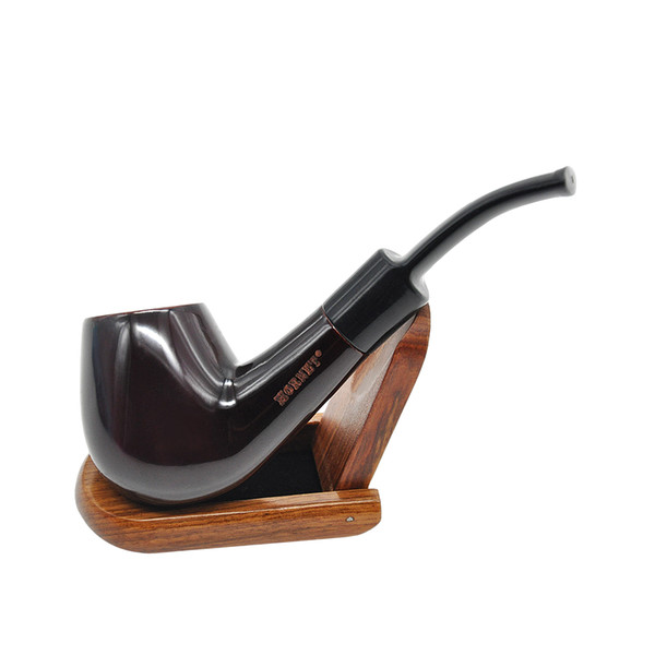 Small Shiny Pipe for Tobacco Smoking Pipe Smoking Pipe Metal Screen Filter (Natural-Wood)