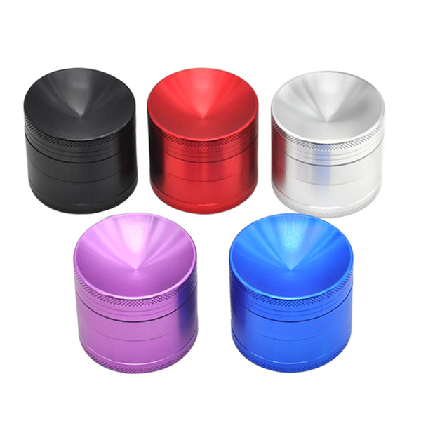 4Parts 50mm/56mm/63mm CNC Aluminum Alloy Herb Grinder Concave Top Spice Grinder Tobacco Crusher Hand Grinder Miller