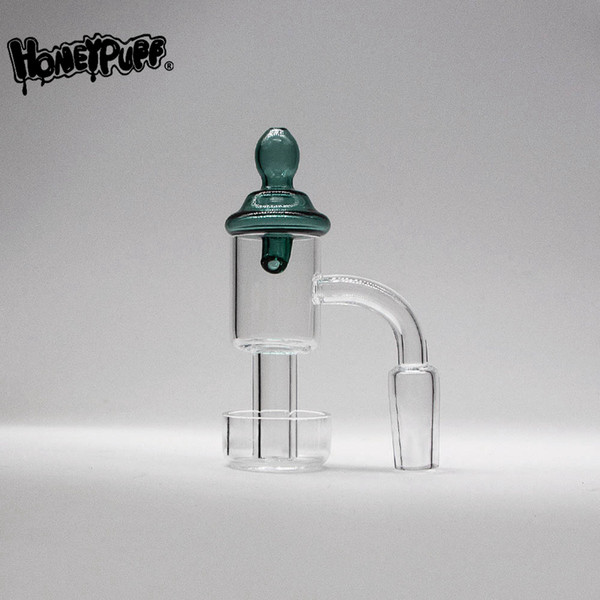 2019 New Real Quartz Banger Nail with Glass Air Hole Carb Cap 14mm 18mm 90 Degrees For Oil Rigs Glass Bongs Water Pipes